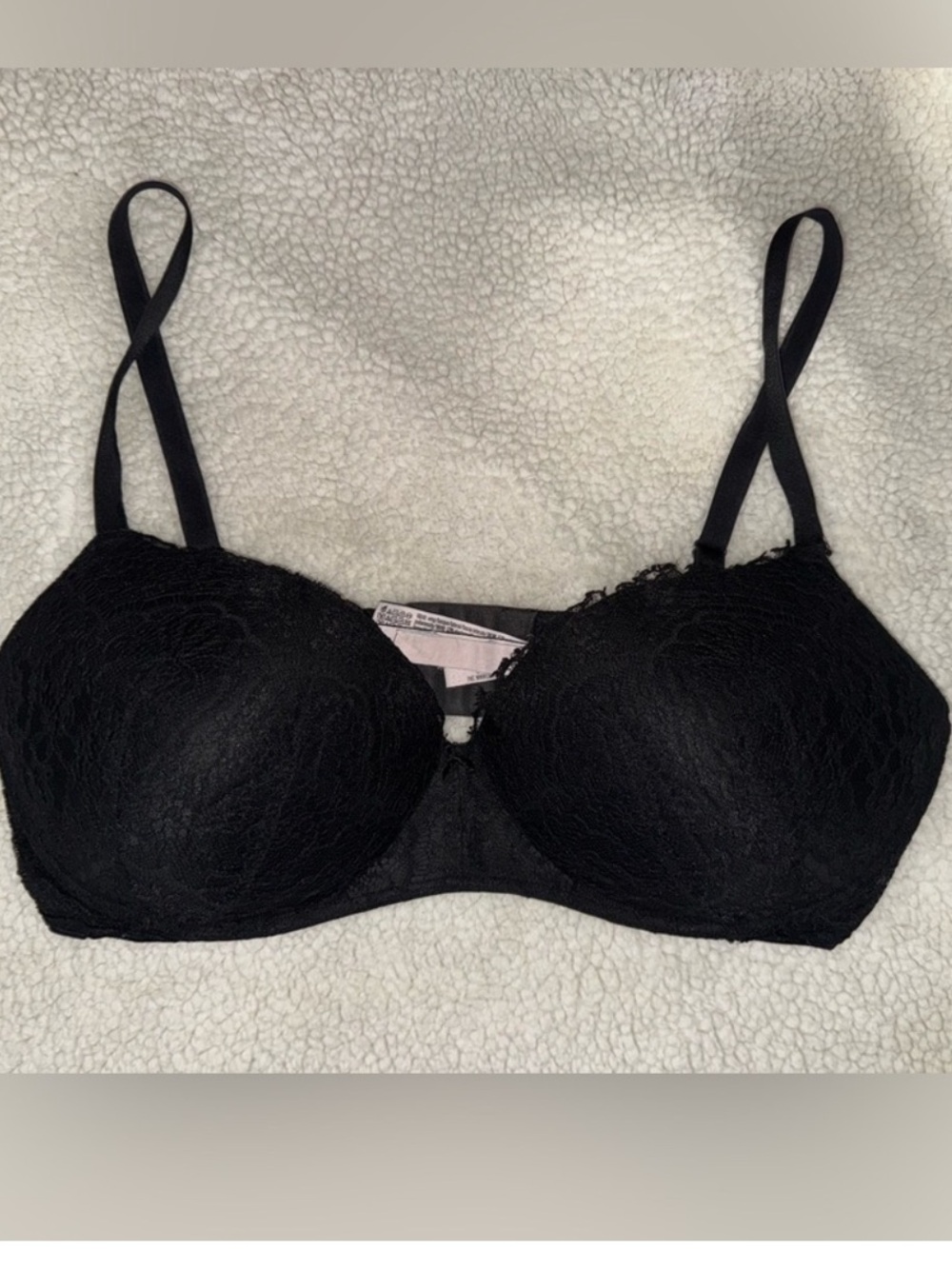 Victoria’s Secret Dream Angels Black Lace Lightly Lined Bra 38DD